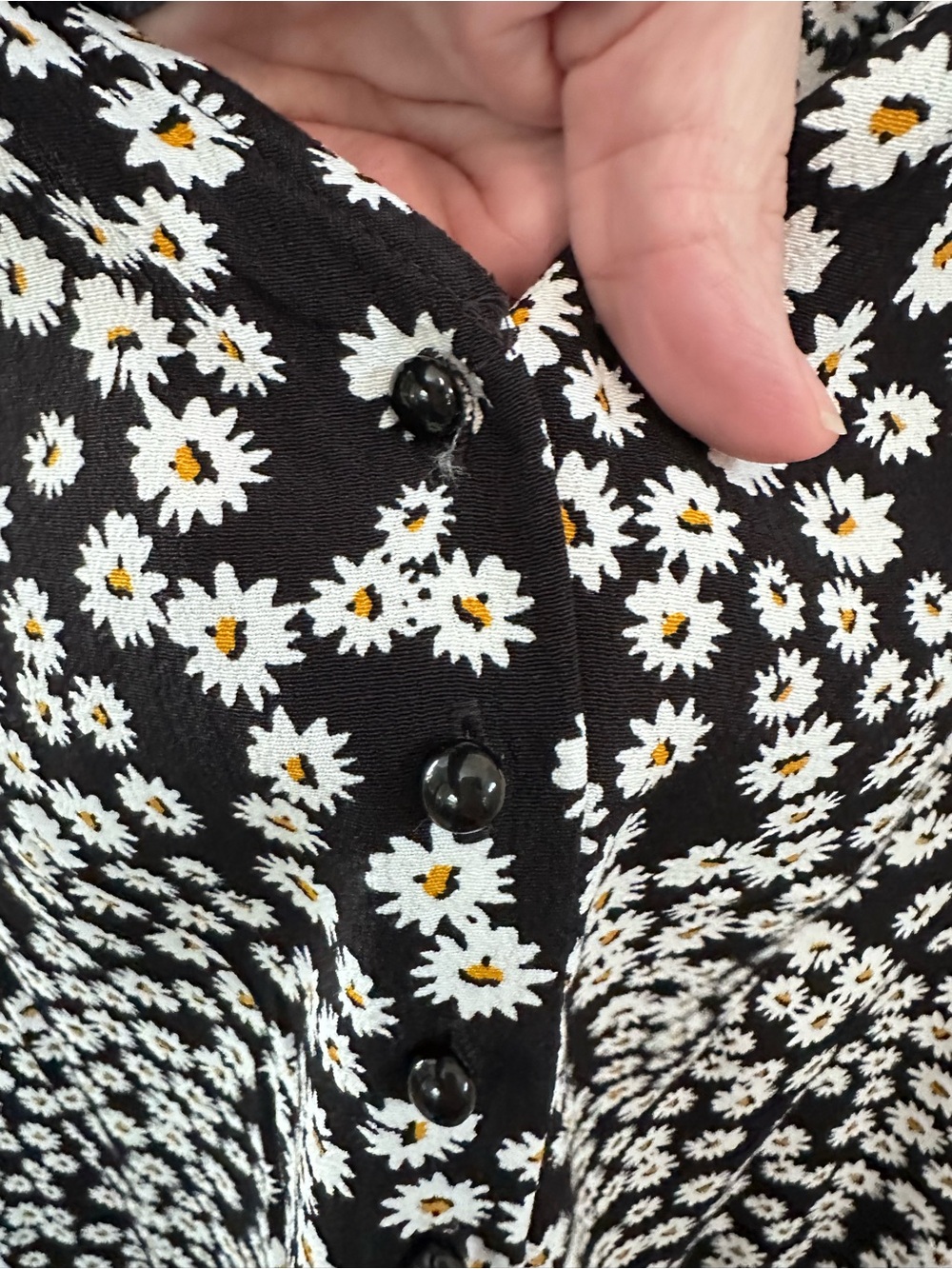 Sezane 34(2) Indira daisy print floral button short sleeve blouse softgirl retro - Picture 6 of 13